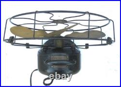 Antique 1920s Emerson BRASS Blade Electric Fan Type 28646. Runs Well