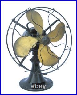Antique 1920s Emerson BRASS Blade Electric Fan Type 28646. Runs Well