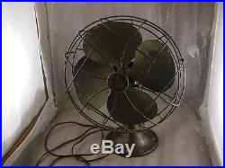 Antique 1920s Emerson Electric Fan Type 6250- D Brass Blades Oscillating Works