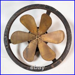 Antique 1920s GE General Electric 16 Brass Blade Exhaust Window Fan Steampunk