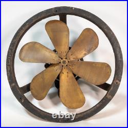 Antique 1920s GE General Electric 16 Brass Blade Exhaust Window Fan Steampunk