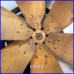 Antique 1920s GE General Electric 16 Brass Blade Exhaust Window Fan Steampunk