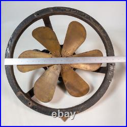 Antique 1920s GE General Electric 16 Brass Blade Exhaust Window Fan Steampunk