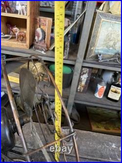 Antique 1920s Metal Japan Finish AC Motor Oscillating Desk Fan Works Office Antique 1920s Metal Japan Finish AC Motor Oscillating Desk Fan Works Office