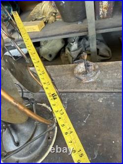 Antique 1920s Metal Japan Finish AC Motor Oscillating Desk Fan Works Office Antique 1920s Metal Japan Finish AC Motor Oscillating Desk Fan Works Office