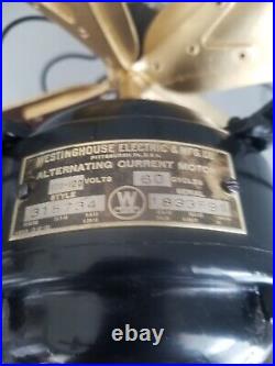 Antique 1922 Westinghouse 315734 non Oscillating 12 Desk Fan 3 speeds