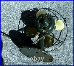 Antique 1924 Ge Series G 6 Brass Small Fan Vintage Electric Runs Great Antique 1924 Ge Series G 6 Brass Small Fan Vintage Electric Runs Great
