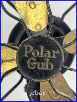Antique 1925 Polar Cub 10 Type H Electric Oscillating Fan, Fan Works Original