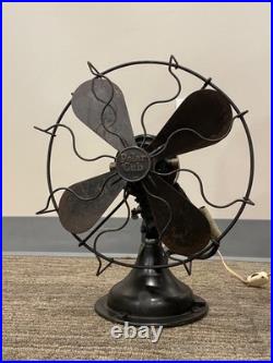 Antique 1925 Polar Cub 10 Type H Electric Oscillating Fan, Fan Works Original