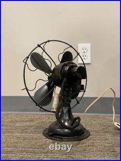 Antique 1925 Polar Cub 10 Type H Electric Oscillating Fan, Fan Works Original