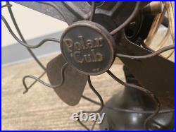 Antique 1925 Polar Cub 10 Type H Electric Oscillating Fan, Fan Works Original