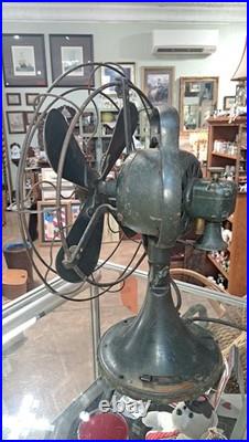 Antique 1930's GE 16 Four Blade Three Speed Oscillating Fan Cat #75425 Works