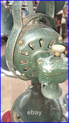Antique 1930's GE 16 Four Blade Three Speed Oscillating Fan Cat #75425 Works