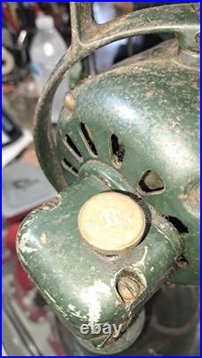 Antique 1930's GE 16 Four Blade Three Speed Oscillating Fan Cat #75425 Works