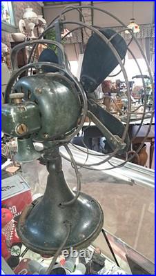 Antique 1930's GE 16 Four Blade Three Speed Oscillating Fan Cat #75425 Works
