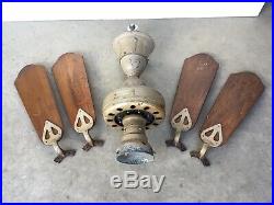 Antique 1930s Electric Ceiling Fan W Blades 36 Robbins and Myer's Patina Works