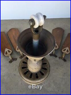Antique 1930s Electric Ceiling Fan W Blades 36 Robbins and Myer's Patina Works