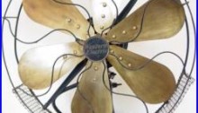 Antique 6 BRASS 16 BLADES-WESTERN ELECTRIC FAN withProtection Screen, Oscillates