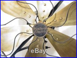 Antique 6 BRASS 16 BLADES-WESTERN ELECTRIC FAN withProtection Screen, Oscillates