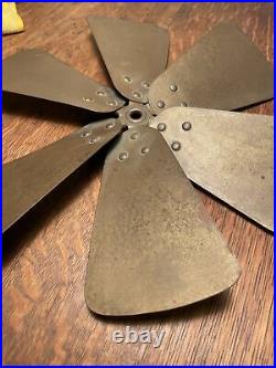 Antique 6 Blade / Tine Brass Electric Fan Blade Unknown Looks Like GE Emerson