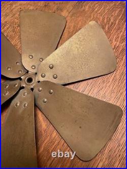 Antique 6 Blade / Tine Brass Electric Fan Blade Unknown Looks Like GE Emerson