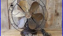 Antique 6 Brass Blade Robbins & Myers Electric Fan No. 2104 Vintage Industrial