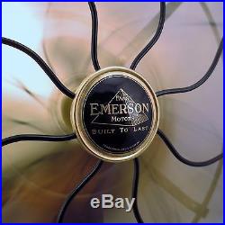 Antique 71666 Emerson Fan 3 Speed, 6 Brass Blades, Restored LOOK