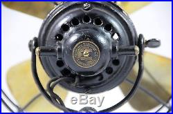 Antique 7.5 Fidelity Electric Cast Iron & Brass Fan Unrestored Rare! Nice