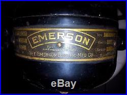 Antique 8 EMERSON 1500 Brass FAN Ribbed Cast Iron Base