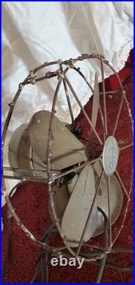 Antique 8 Inch Diehl Desk Fan, Steel Blade And Cage, Works, 1-speed switch