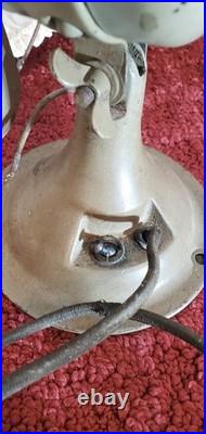 Antique 8 Inch Diehl Desk Fan, Steel Blade And Cage, Works, 1-speed switch