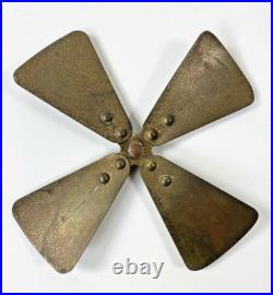Antique 8 Peerless Desk Fan Brass Blade for 3 Tab Foot Model Warren O. USA