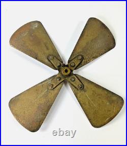 Antique 8 Peerless Desk Fan Brass Blade for 3 Tab Foot Model Warren O. USA