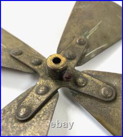 Antique 8 Peerless Desk Fan Brass Blade for 3 Tab Foot Model Warren O. USA
