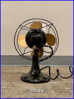 Antique 9 Emerson Junior Oscilatting Fan Early Red Badge. Beautiful. Works well