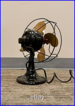Antique 9 Emerson Junior Oscilatting Fan Early Red Badge. Beautiful. Works well