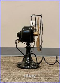 Antique 9 Emerson Junior Oscilatting Fan Early Red Badge. Beautiful. Works well