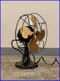 Antique 9 Emerson Junior Oscilatting Fan Early Red Badge. Beautiful. Works well
