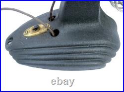 Antique ART DECO Chrome & Black Vintage Oscillating Electric Fan Works Well