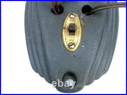 Antique ART DECO Chrome & Black Vintage Oscillating Electric Fan Works Well