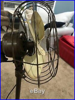 Antique Art Deco General Electric GE Oscillating Pedestal Fan Model U 107010