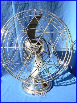 Antique Art Deco Streamline chrome FRESHND AIRE electric fan Model 17RC Chicago