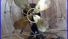 Antique Brass Blade & Cage Robbins & Myers Oscillating Elec Fan Vtg Industrial