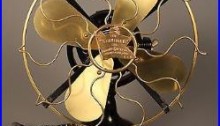Antique Brass Blade Fan, R&M 1404, Electric Fan