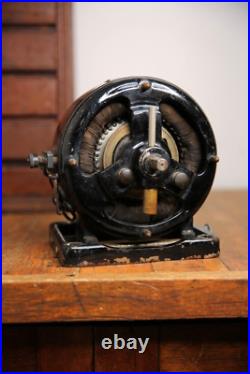 Antique Brass Blade Fan Scott Alternating Electric Pancake Motor Industrial VTG