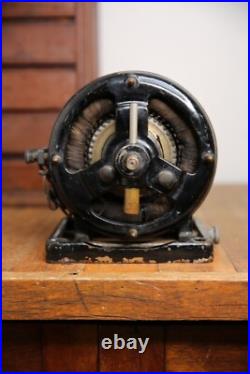 Antique Brass Blade Fan Scott Alternating Electric Pancake Motor Industrial VTG