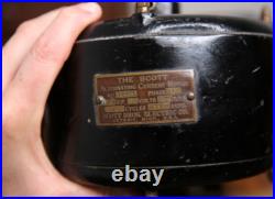 Antique Brass Blade Fan Scott Alternating Electric Pancake Motor Industrial VTG
