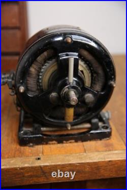 Antique Brass Blade Fan Scott Alternating Electric Pancake Motor Industrial VTG