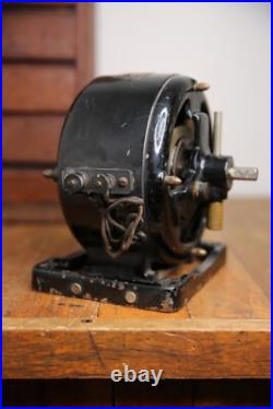 Antique Brass Blade Fan Scott Alternating Electric Pancake Motor Industrial VTG