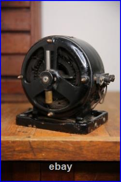 Antique Brass Blade Fan Scott Alternating Electric Pancake Motor Industrial VTG